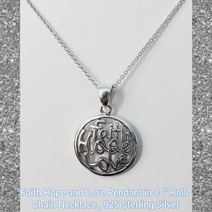 FAITH, HOPE , and LOVE  Pendant Necklace ,925S.S.